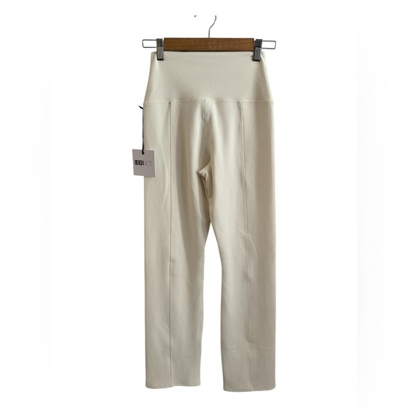 Beach Riot Alani Split Hem Flare Pants in Snow Cloud Waffle Knit NWT Medium - Picture 7 of 15